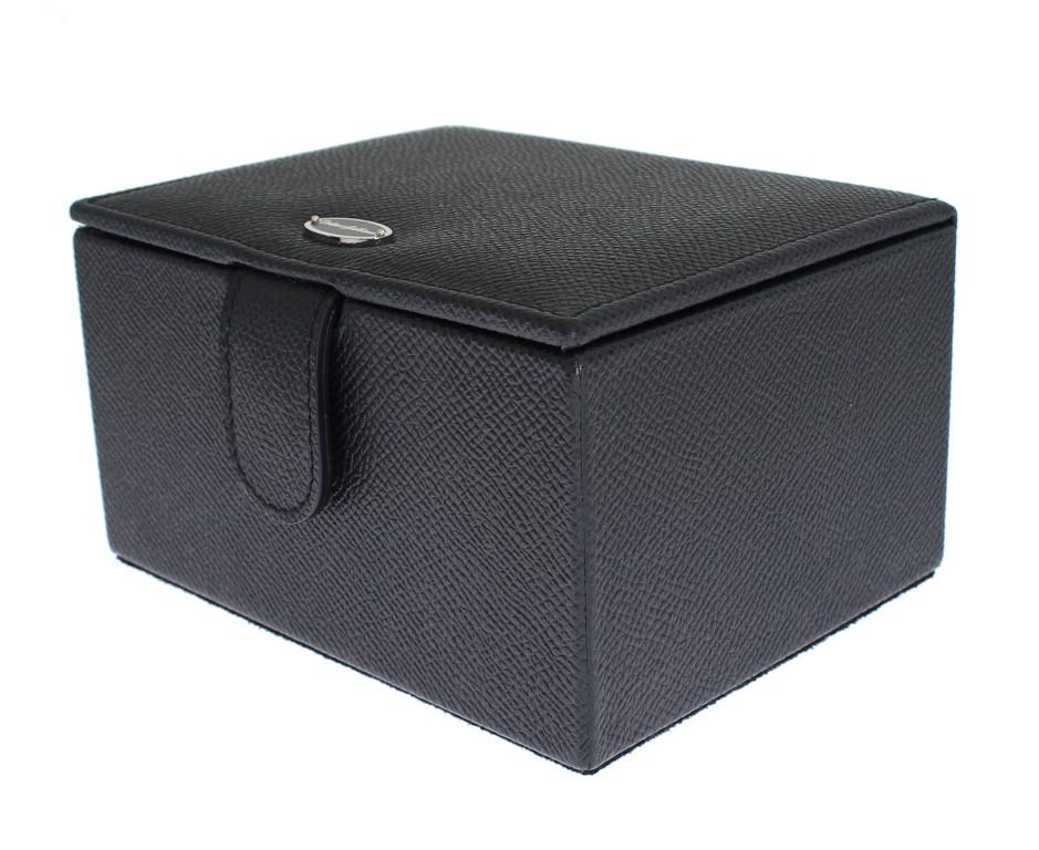 Blue Leather Unisex Two Watch Case Cover Box Storage