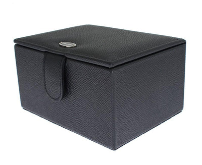 Blue Leather Unisex Two Watch Case Cover Box Storage
