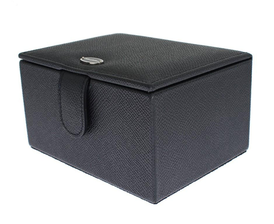 Blue Leather Unisex Two Watch Case Cover Box Storage