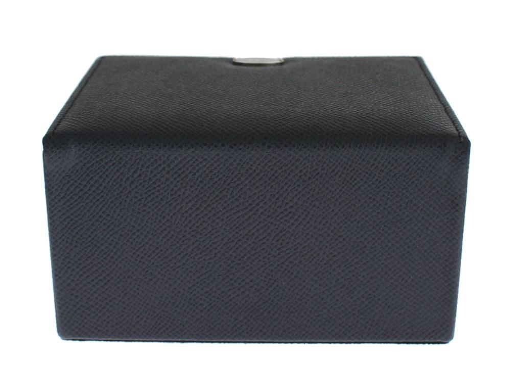 Blue Leather Unisex Two Watch Case Cover Box Storage