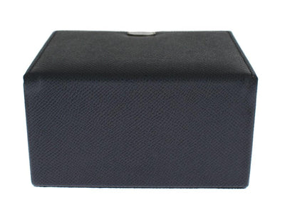Blue Leather Unisex Two Watch Case Cover Box Storage
