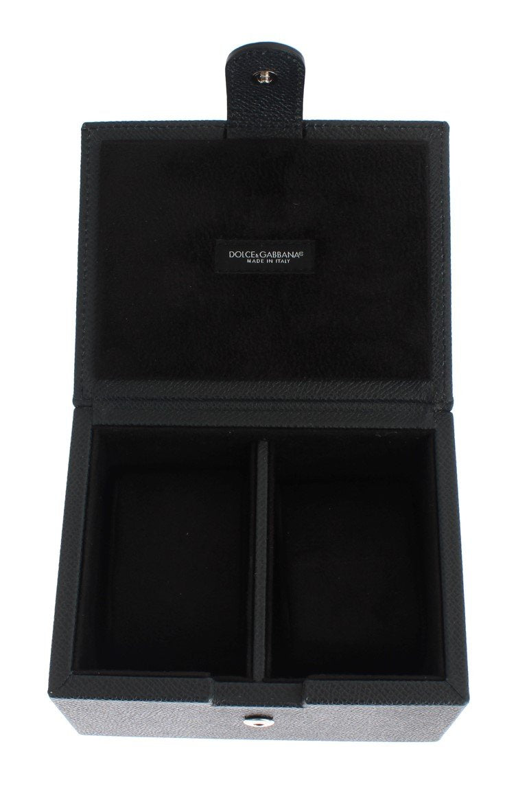Blue Leather Unisex Two Watch Case Cover Box Storage