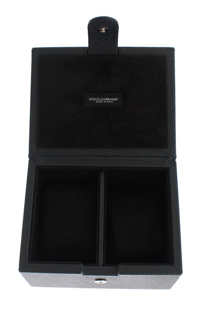 Blue Leather Unisex Two Watch Case Cover Box Storage
