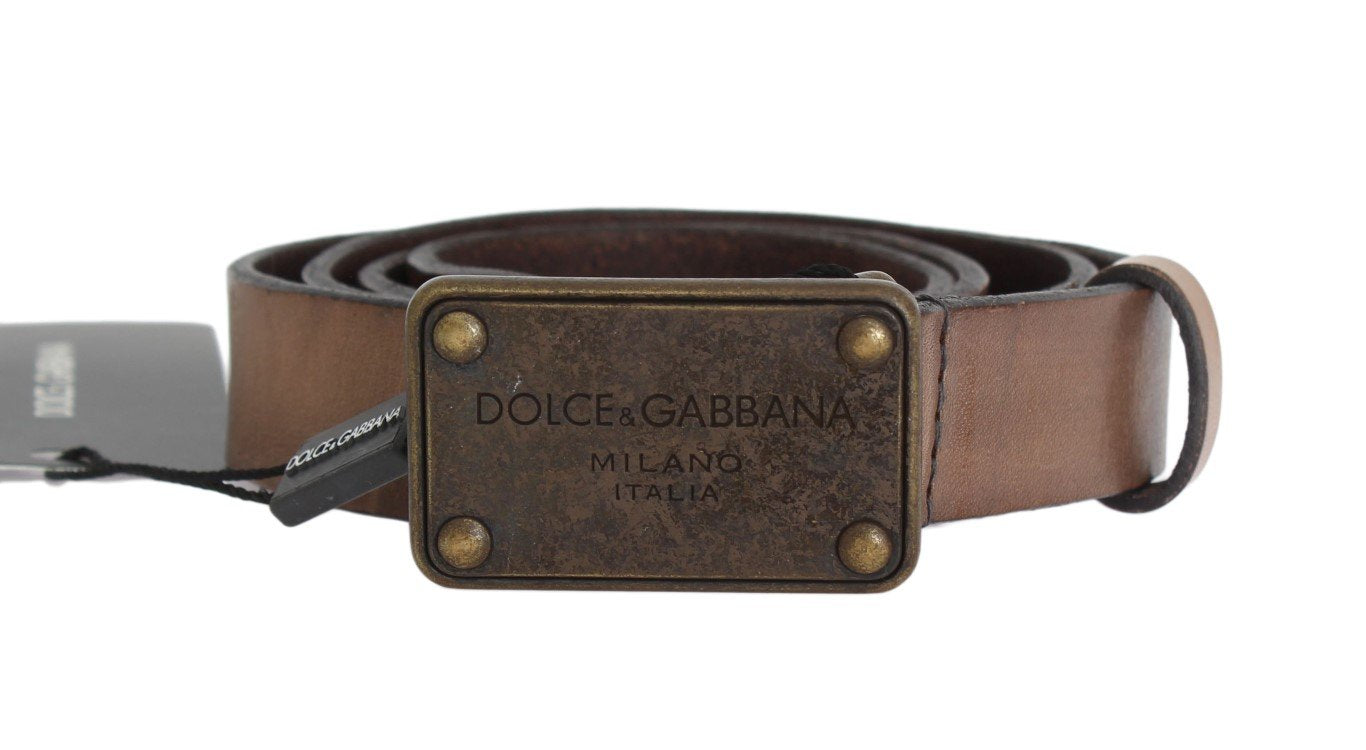 Brown Leather Casual Buckle Belt