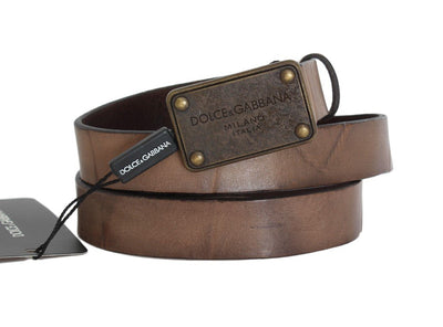 Brown Leather Casual Buckle Belt