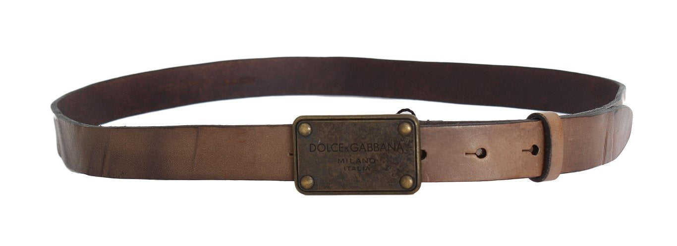 Brown Leather Casual Buckle Belt
