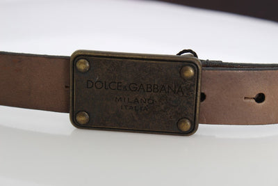 Brown Leather Casual Buckle Belt