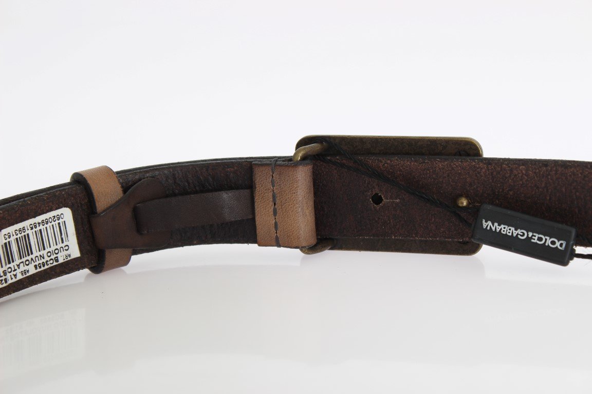 Brown Leather Casual Buckle Belt