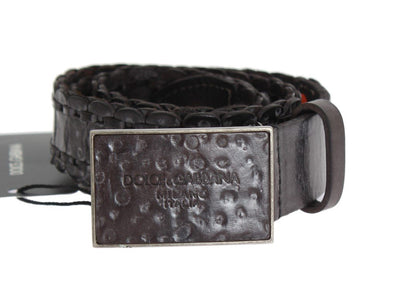 Black Leather Casual Logo Buckle Belt