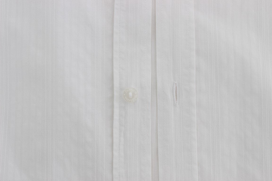 White Cotton Dress GOLD Slim Fit Shirt