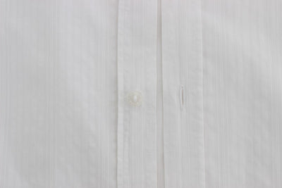 White Cotton Dress GOLD Slim Fit Shirt