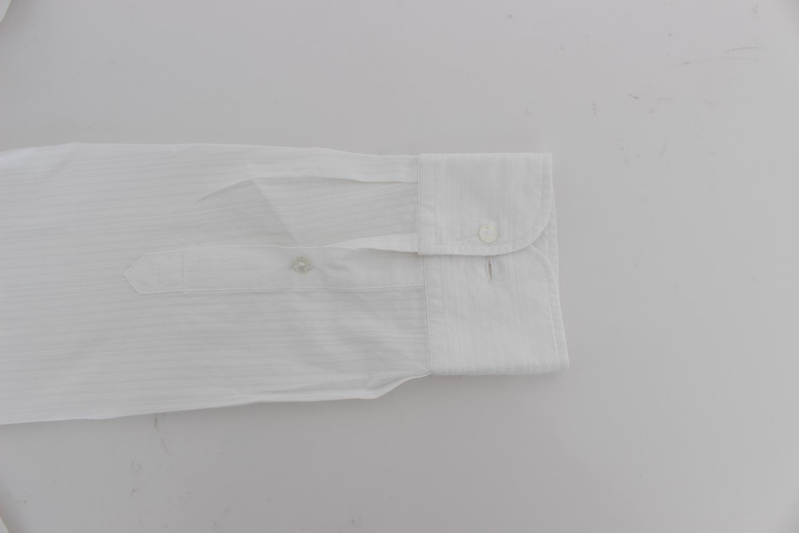 White Cotton Dress GOLD Slim Fit Shirt