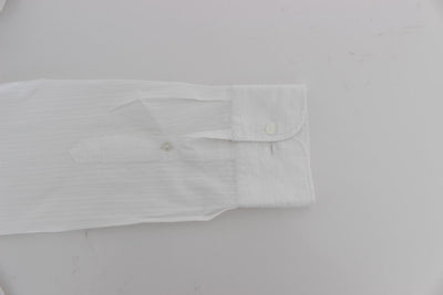 White Cotton Dress GOLD Slim Fit Shirt