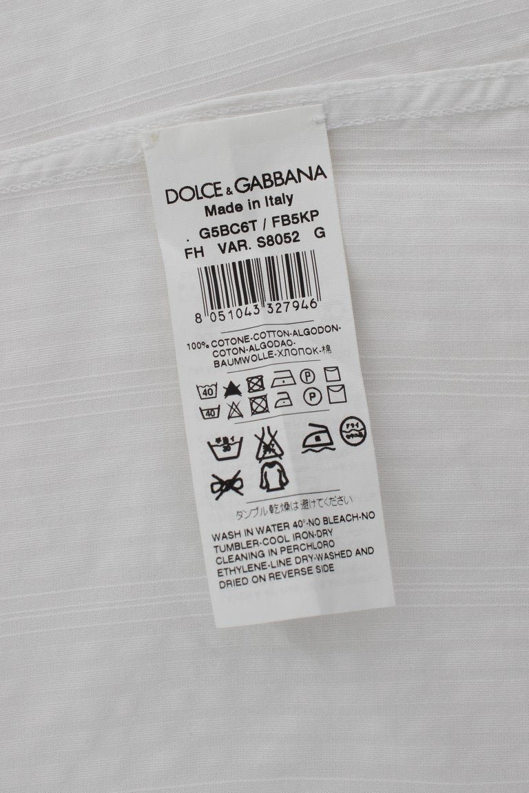 White Cotton Dress GOLD Slim Fit Shirt