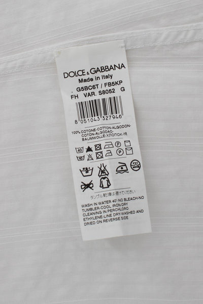 White Cotton Dress GOLD Slim Fit Shirt
