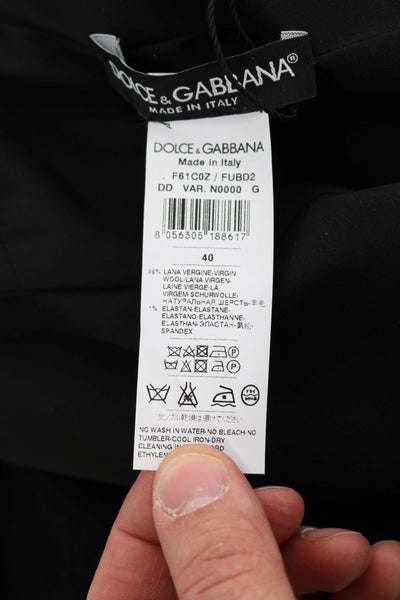 Black Wool Stretch Crystal Sheath Dress
