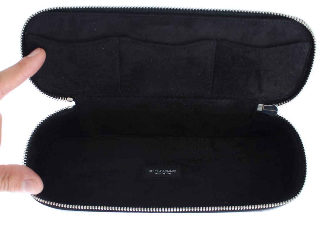 Black Leather Jewelry Sunglasses Case Box Bag Organizer