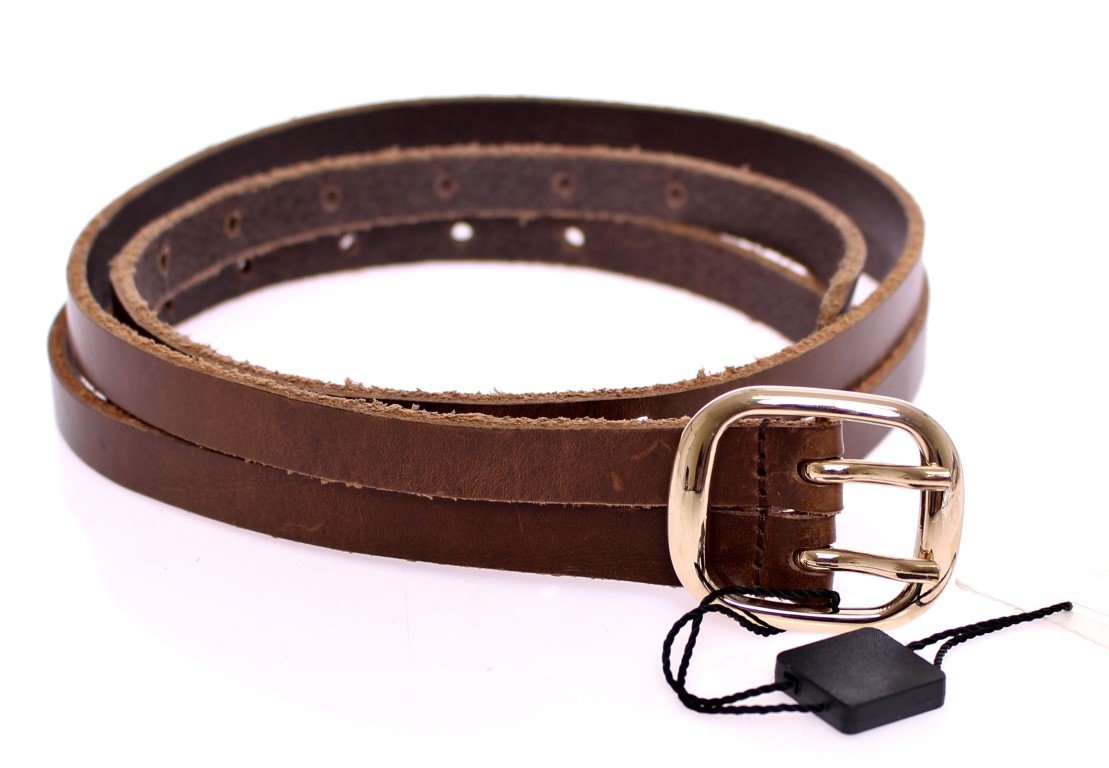 Brown Leather Logo Belt