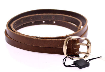 Brown Leather Logo Belt