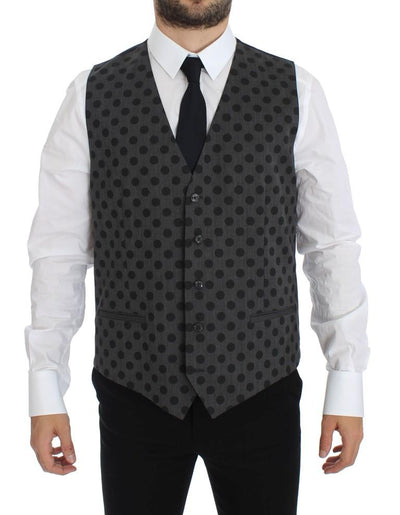 Gray Polka Slim Fit Wool Stretch Blazer