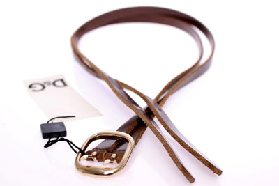 Brown Leather Logo Belt
