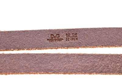 Brown Leather Logo Belt