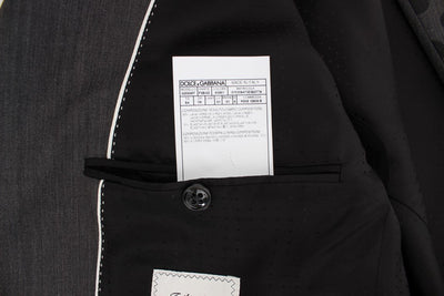Gray Polka Slim Fit Wool Stretch Blazer