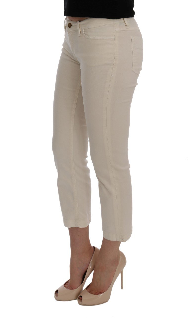 White Cotton GLAMOUR Capri Jeans