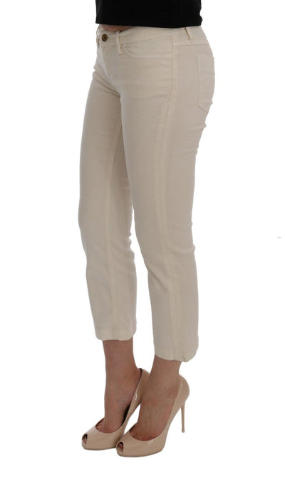 White Cotton GLAMOUR Capri Jeans