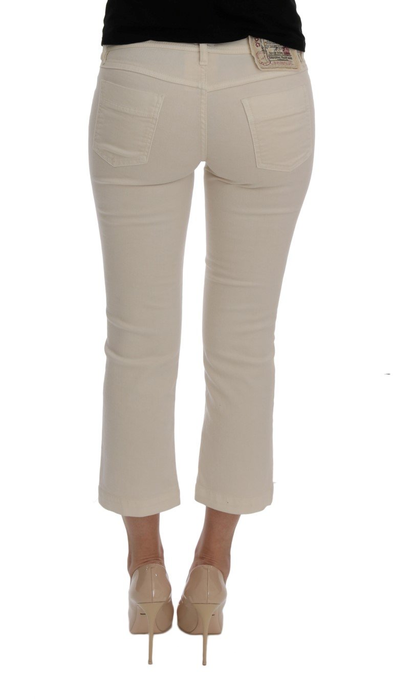 White Cotton GLAMOUR Capri Jeans