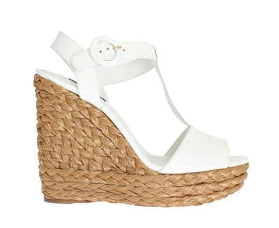 White Patent Leather Wedges Platform Shoes