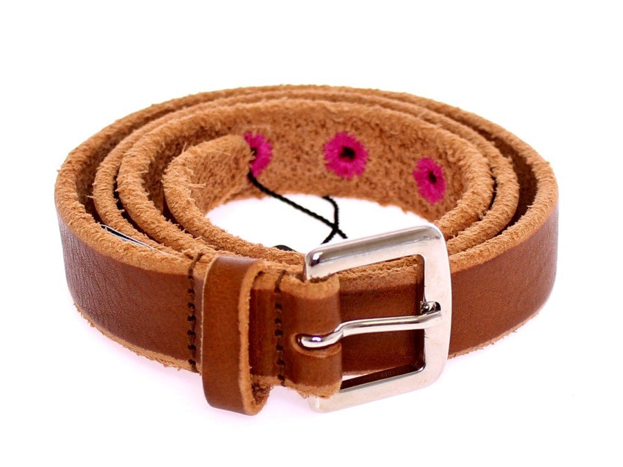 Brown Leather Logo Belt