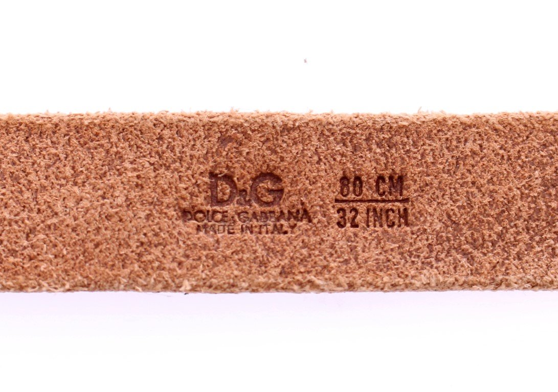 Brown Leather Logo Belt