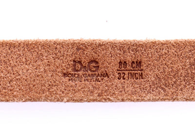 Brown Leather Logo Belt