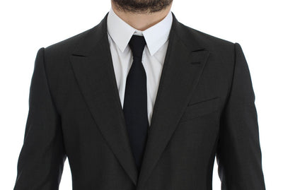 Gray Slim Fit Wool Silk Blazer