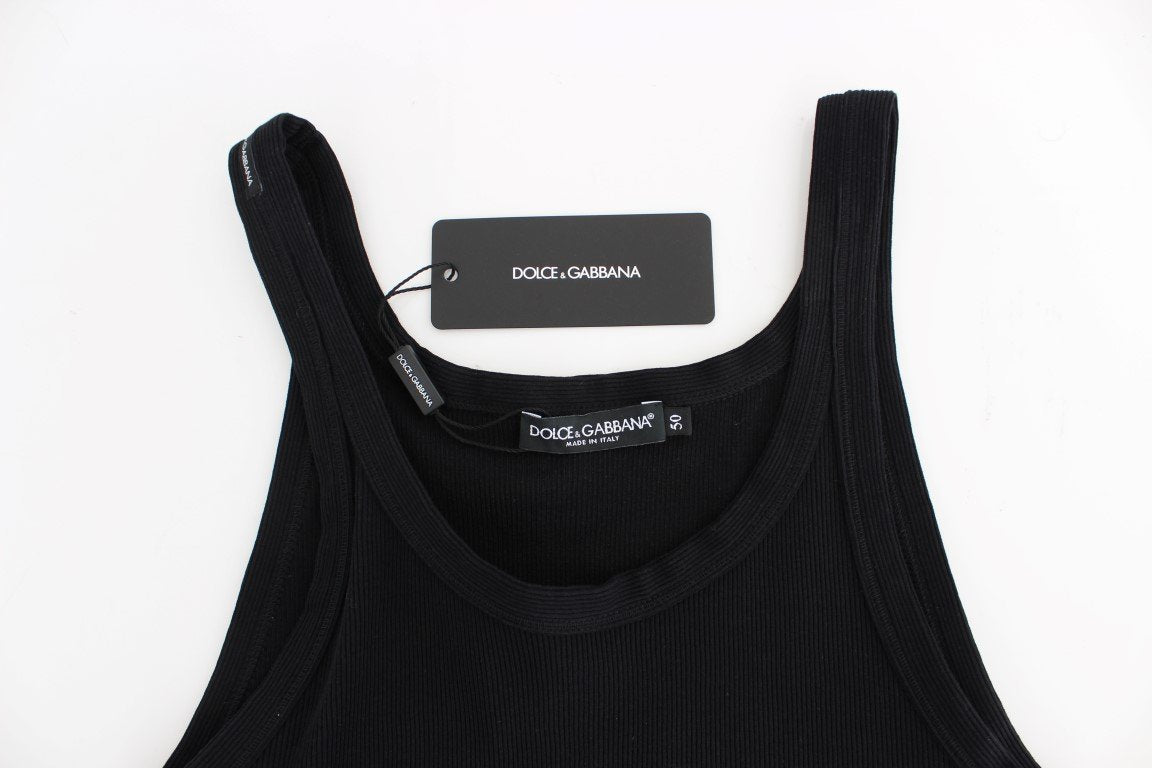 Black cotton crewneck t-shirt