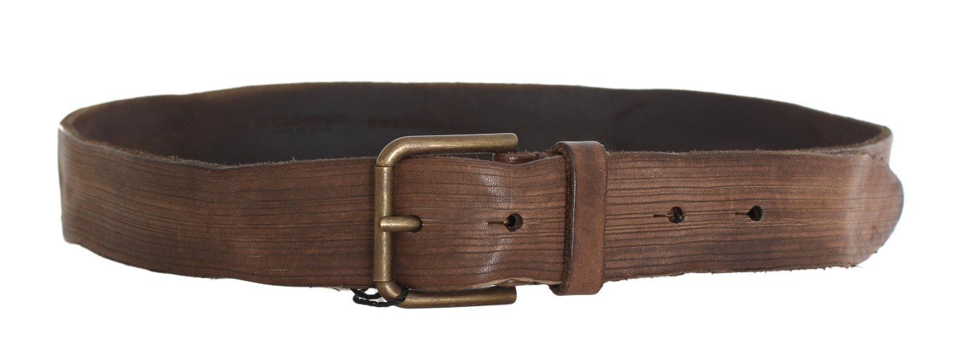 Brown Leather Gold Buckle Belt