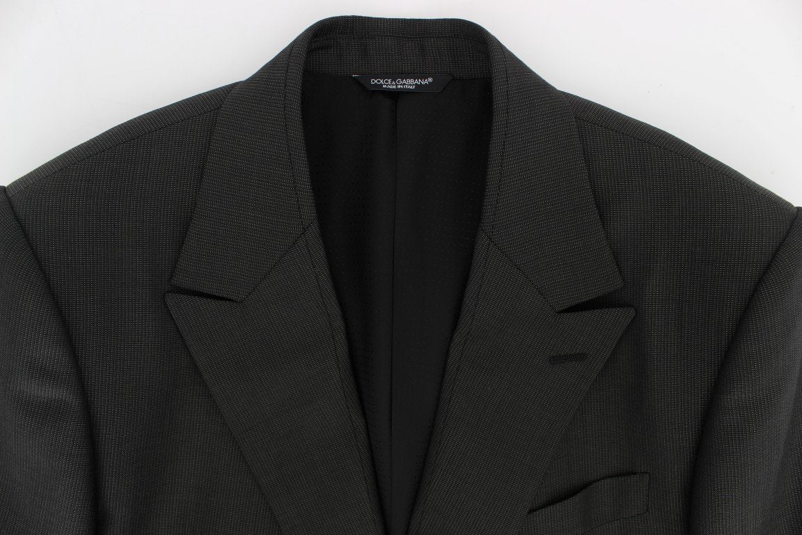 Gray Slim Fit Wool Silk Blazer