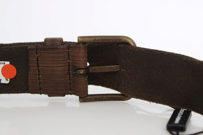 Brown Leather Gold Buckle Belt