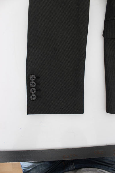 Gray Slim Fit Wool Silk Blazer