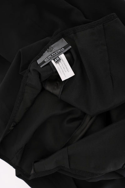 Black Silk Straight Fit Dress Pants