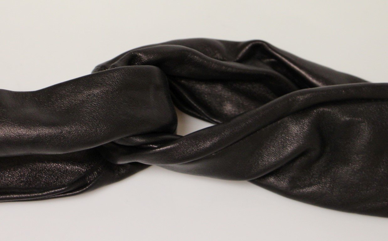 Black Purple Leather Logo Belt Wide Waist