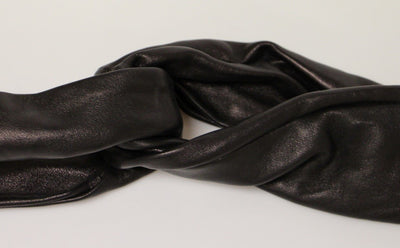 Black Purple Leather Logo Belt Wide Waist