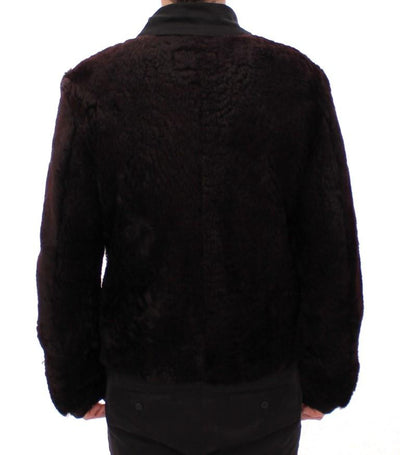 Runway Brown Shearling Leather Jacket Coat