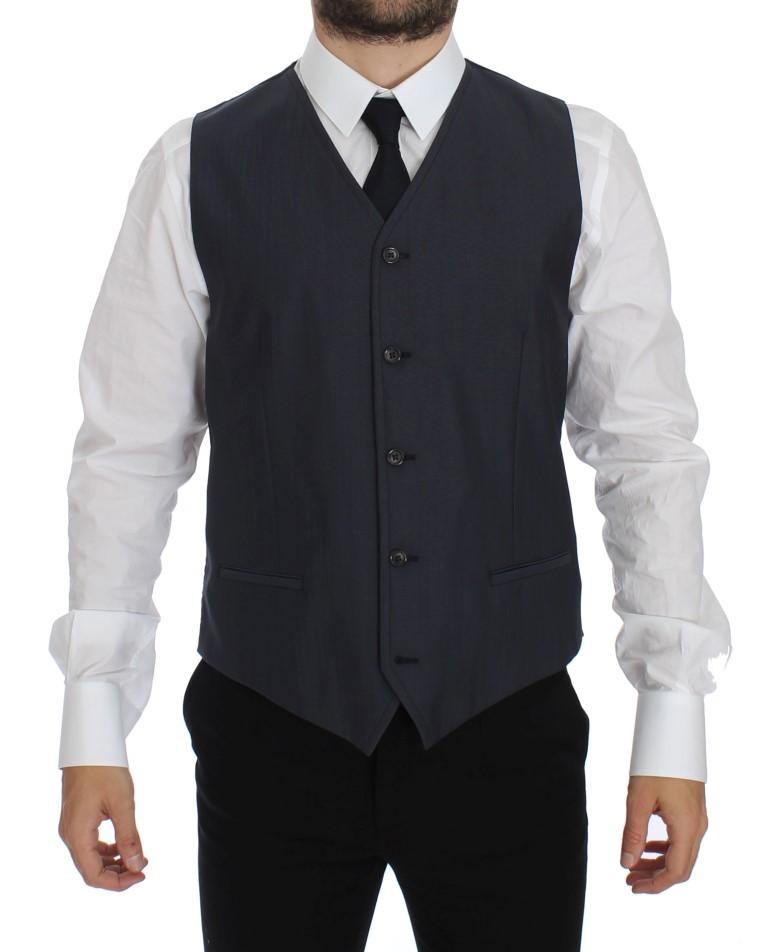 Blue Slim Fit Wool Silk Blazer