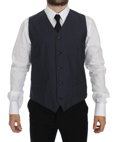 Blue Slim Fit Wool Silk Blazer
