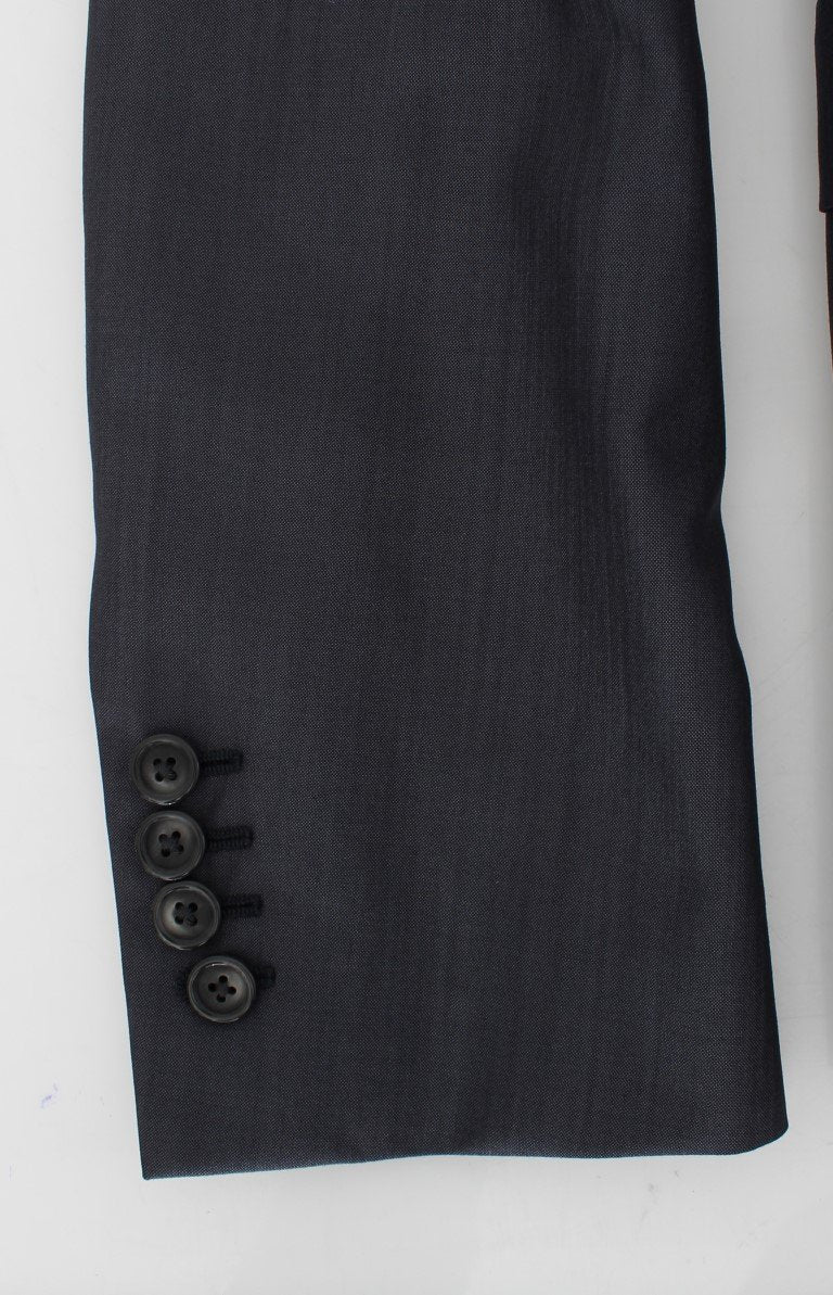 Blue Slim Fit Wool Silk Blazer