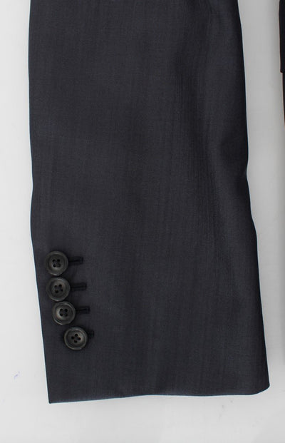 Blue Slim Fit Wool Silk Blazer