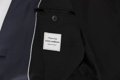 Blue Slim Fit Wool Silk Blazer