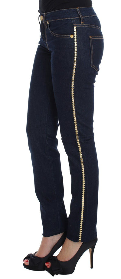 Blue Cotton Stretch Slim Fit Jeans